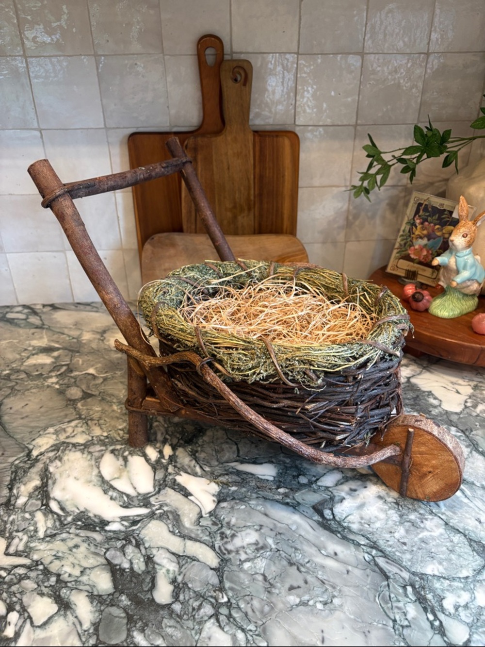 Easter Speing Wheelbarrow Basket